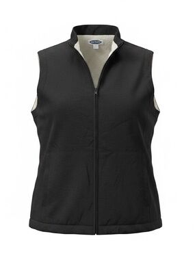 Old Navy Black Fleece Lined Utility Vest Size Medium Zip Front Lightweight Layer